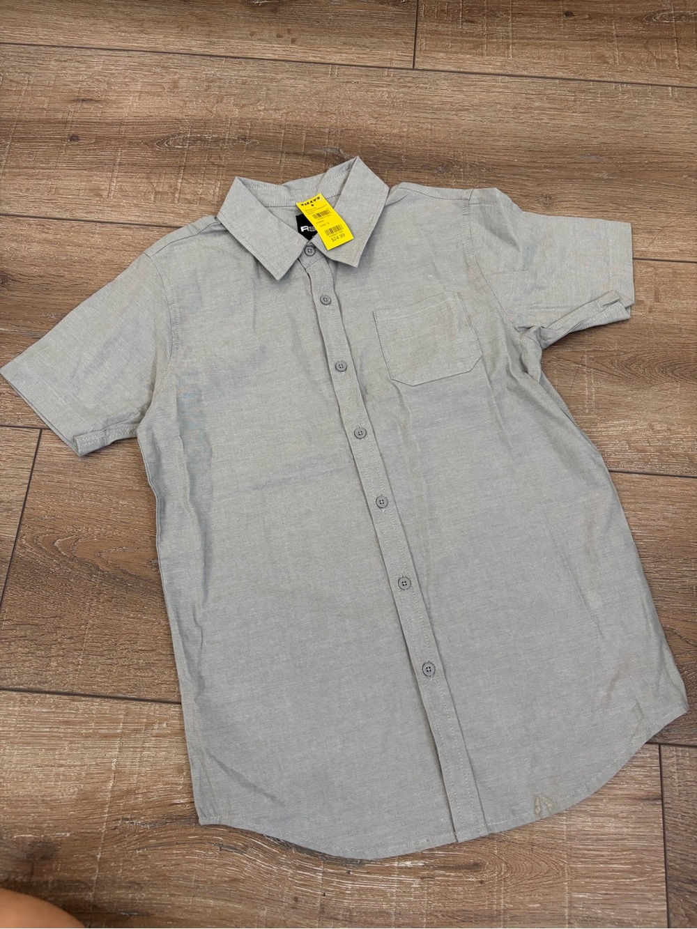 RSQ Boys Gray Button Up Shirt Size 8 NWT